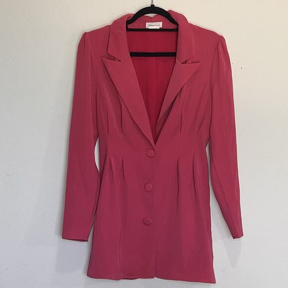 Lovers And Friends City Blazer Dress Size XS Magenta Hot Pink Mini Sexy Retro - Picture 2 of 14